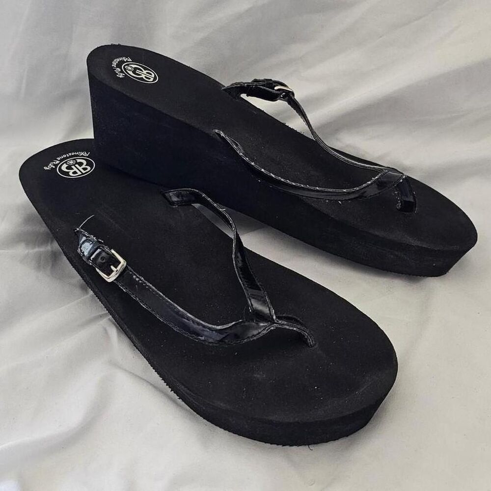 Black foam platform gothic summer flip flops